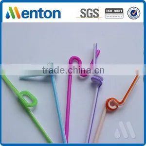 Hot Sale Top Grade Colorful Hard Plastic Funny Art Straw thumbnail-2