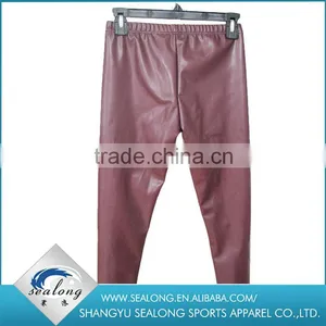 Best Quality High-grade Wine Red Color PU Tights Leggings Quality Choice thumbnail-4