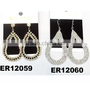 Ladies Fancy Rhinestone Tear Drop Earrings thumbnail-1