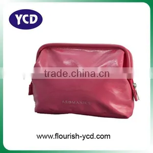 Red Pvc Cosmetic Bag With Metal Frame thumbnail-1