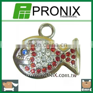 Dual-tone Rhinestone Pet Charm- Fish thumbnail-1