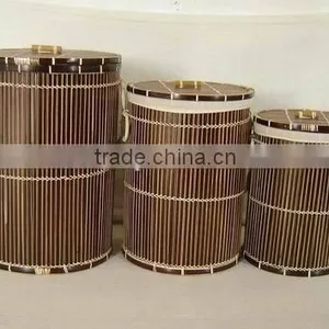 New Style Bamboo Wicker Laundry Basket With Fabric 2016 thumbnail-1