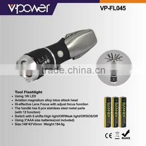 1W LED Flashlight With Tool thumbnail-1