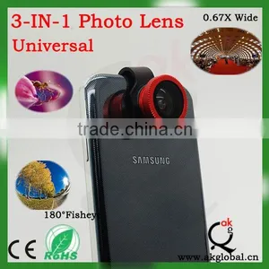 Universal Datachable Clip 3 in 1 Camera Lens Fisheye Macro Wide Angle Lens Kit for Smartphone,mobile Phone Accessory thumbnail-6
