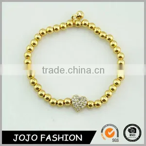 Gold Plated Charm Bracelet Fashion Women Crystal Heart Charm Bracelet thumbnail-1