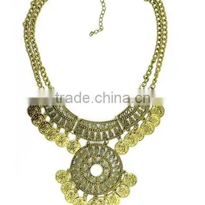 2016 Gypsy Coin Tassel Collar Bohemian Vintage Exaggerate Necklace thumbnail-1