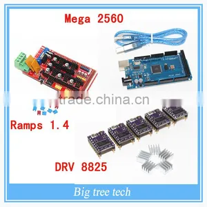Wholesale 3D Printer 1pcs Mega 2560 R3 + 1pcs RAMPS 1.4 Control Panel+ 5pcs DRV8825 Stepper Motor Drive Carrier Reprap thumbnail-1
