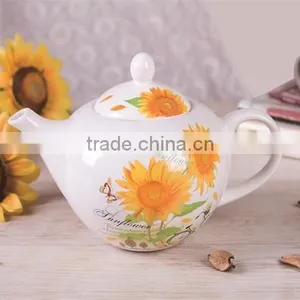 Factory Direct Sunflower Decal Ceramic Antique Teapot thumbnail-1