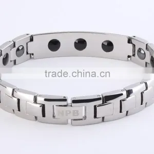 Noproblem FDA Titanium Power Band Health Casual Magnetic Bead Cool Man Bracelets thumbnail-2