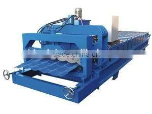 1100 Glazed Tile Roll Forming Machine Slanting Circular Arc Color Steel Glazed Roofing Tile Roll Forming Machine thumbnail-1