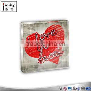 I Love You Most With Hearts Acrylic Office Mini Desk Plaque Ornament Paperweight thumbnail-1