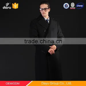 Long Style Black 100% Wool Fabric Cashmere Wool Coat and Jacket for Man Jacket thumbnail-6