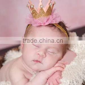 New Fashion Crystal Rhinestone Floral Tiara Crown With Elestic Glitter Ribbon Hair Band thumbnail-3