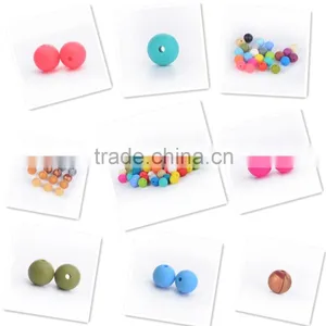 2016 New Marble Grey Color Silicone Round Beads Silicone Round Teething Beads thumbnail-2