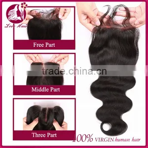 7A Free Shipping Brazilian Virgin Hair Body Wave Closures Human Hair Lace Closure 4*4 Middle Free 3 Way Part Silk Base Closure thumbnail-6
