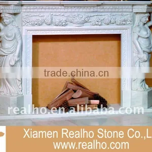 Elegant Marble Fireplace Mantel Decoration thumbnail-1