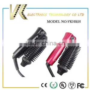 Electric Magic Curling Brush Iron Mini Folding Curling Iron Brush Hair Curler thumbnail-2