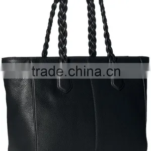PU Material Weave Handle Fashion Ladies Tote Bag thumbnail-1