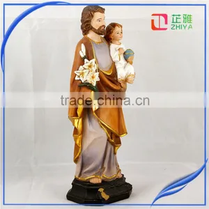 Resin Saint Joseph With Baby Jesus Figurine thumbnail-3