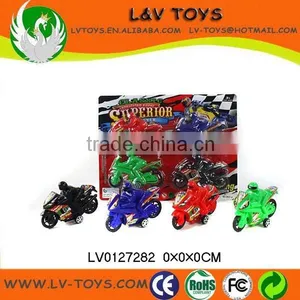Plastic Pull Back Motorcycle With People thumbnail-1