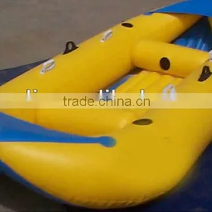 Boat Raft Yellow 0.9mm PVC Tarpaulin Inflatable Advertising, Inflatable River Boats thumbnail-1