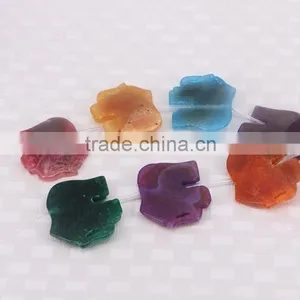 Full Strand Mix Color Elephant Shape Druzy Agate Stone Beads For Jewelry Making thumbnail-3