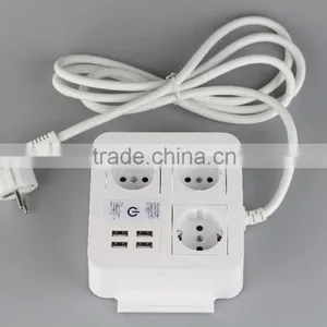 Safe to Use CE ROHS Approved 4 Usb Euro Charging Wall Sockets With Phone Holder thumbnail-1