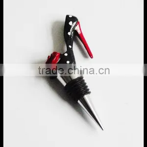 Resin and Metal Fashion Design Custom High Heel Shoe Wine Bottle Stopper thumbnail-4