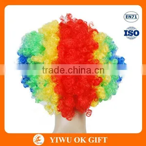 Colorful Funky Curly Masquerade Party Rainbow Afro Wig thumbnail-4
