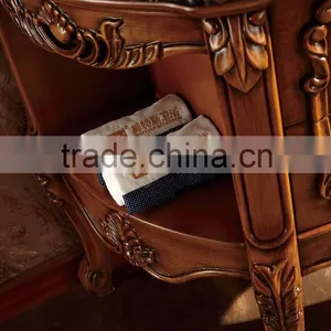 High Quality Natural Marble Antique Solid Wood Bathroom Cabinet With Apple Mirror WTS1607 thumbnail-3