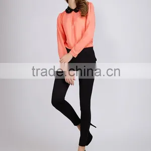 PRETTY STEPS 2016 Online Costumes Shop Chiffon Solid Color Blouse Shirts China Wholesale thumbnail-1