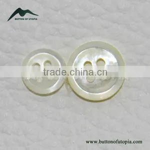 14L, 18L 4 Holes White Mother of Pearl Shell Shirt Buttons in Bowl Shape thumbnail-1