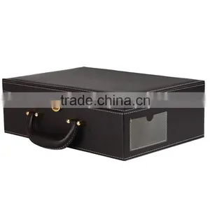 Chinese Factories Wholesale Custom High-grade PU Leather Storage Box, Dark Brown Gift Box thumbnail-3