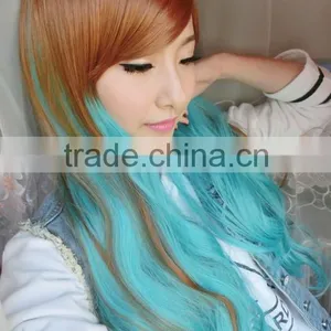 Long Wavy Synthetic Lace Front Hair Wig Rainbow Colorfull Heat Japanese Fiber Glueless Halloween Cosplay Wig thumbnail-6