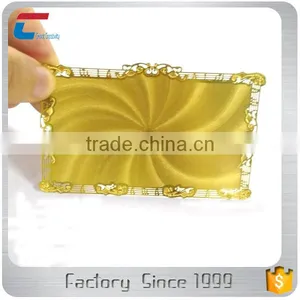 Unique Shading Engraved Gold Metal Business Card thumbnail-3