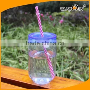 24 oz Plastic Mason Jar With Mood Straw. thumbnail-3