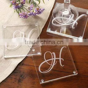 Square Sandblasted Glass Cup Coaster thumbnail-1