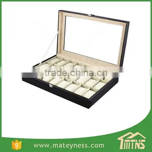 Large Glass Top Display Wooden Watch Box thumbnail-3