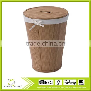 Creative Bath Ecostyles Bamboo Round Hamper With Lid thumbnail-1