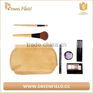 Green Field Brown Washable Kraft Paper Fabric Makup Cosmetic Bag thumbnail-4