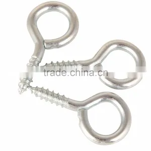 Silver Color Zinc Plated Metal Cup Hooks Eye Shape Screw Hooks Self-tapping Screws Hooks Ring thumbnail-6