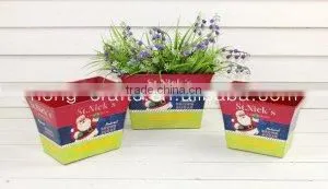 Indoor Rectangular Metal Pots for Christmas Decor thumbnail-1