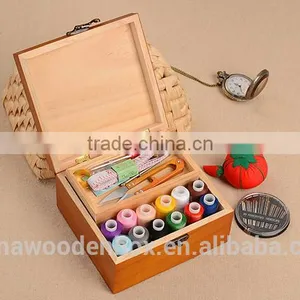 2016 Mini Antique Folding Wooden Sewing Box thumbnail-1