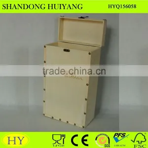 Cheap Custom Natural Wooden Wine Box for Double Bottles thumbnail-3