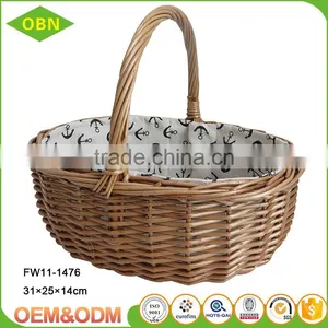 Wholesale Fancy Hand Woven Boat Shape Empty Valentine Gift Basket thumbnail-3