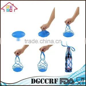 NBRSC Portable Silicone Flexible Win Beer Bottle Can Holder Mesh Bag Desk Mat Placemat thumbnail-6