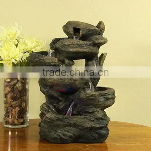 Staggered Rock Falls Tabletop Fountain With LED Lights thumbnail-1