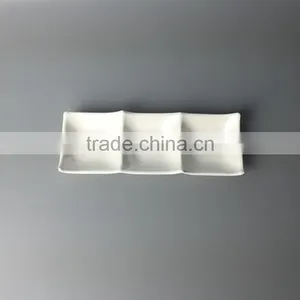 White Color 3 Divided Chafing Butter Melamine Houseware Dish thumbnail-1