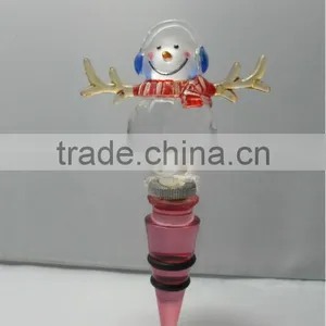 Snowman LED Plastic Silicone Rhinestone Christmas Wine Bottle Stopper thumbnail-1