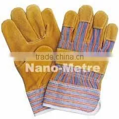 NMSAFETY China Manufacture Cheap Leather Welding Safety En388 Gloves thumbnail-1